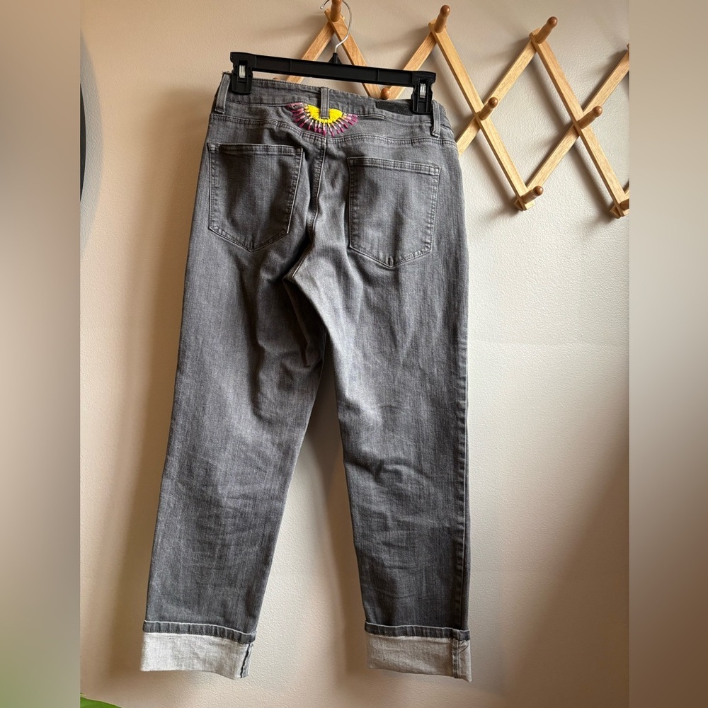 Lee Original Grey Jeans with Custom Embroidery - Picture 2 of 4